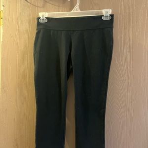 Lands’ End Cropped Black Sport Knit Cotton Stretch Capris Size S/P